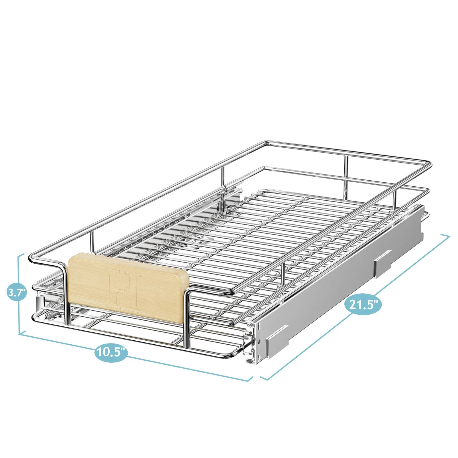 1 Tier Pull Out-Drawers For Kitchen Cabinet With Wooden Handle