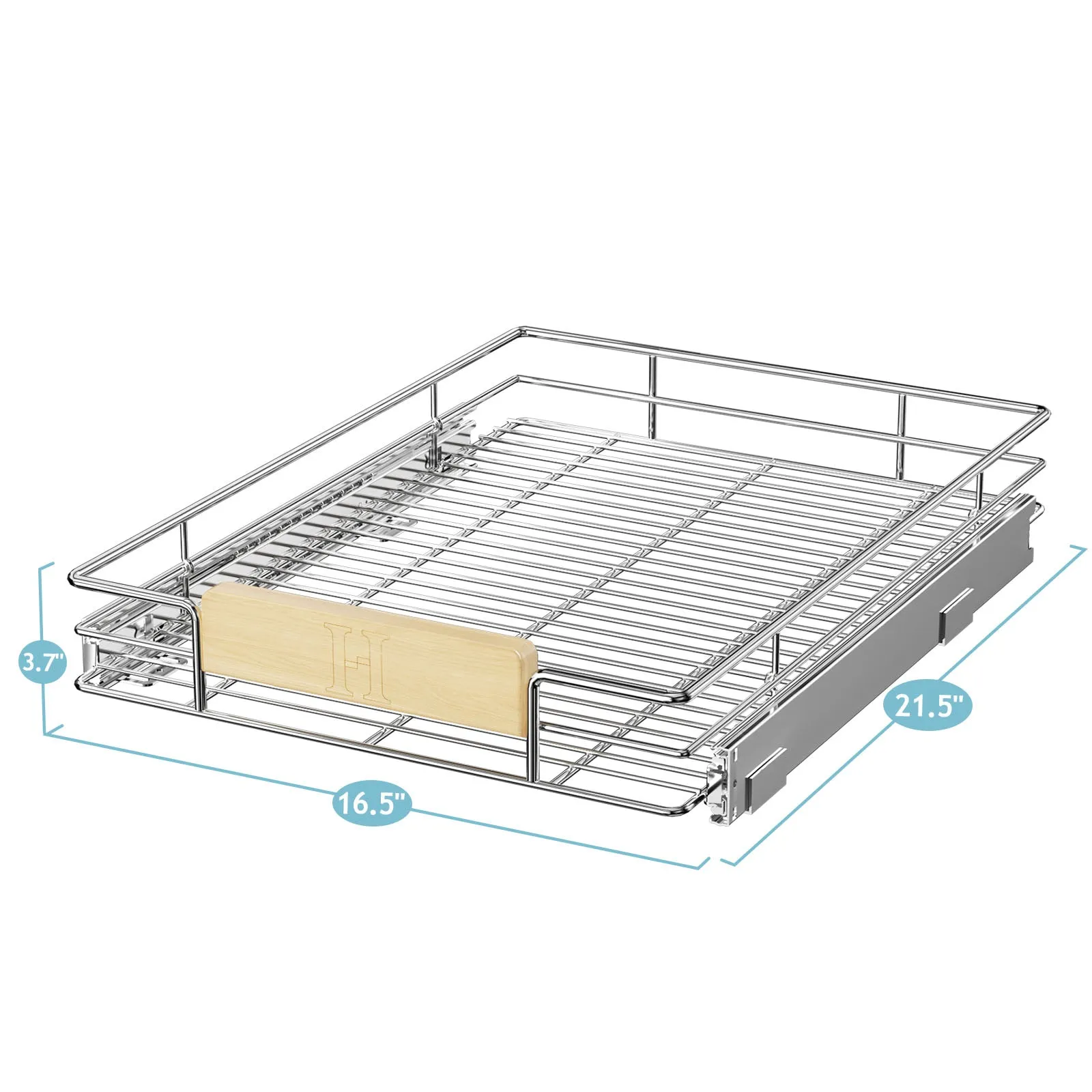 1 Tier Pull Out-Drawers For Kitchen Cabinet With Wooden Handle