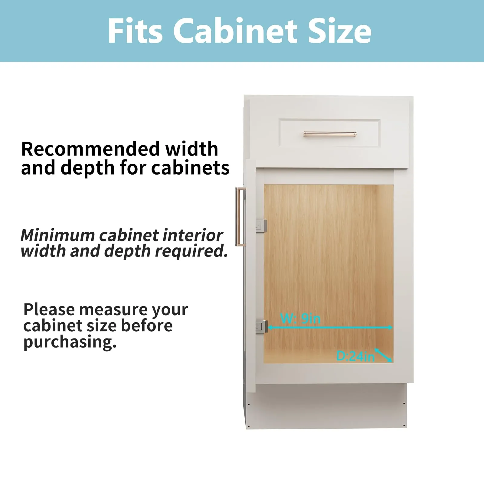 1 Tier Pull Out-Drawers For Kitchen Cabinet With Wooden Handle