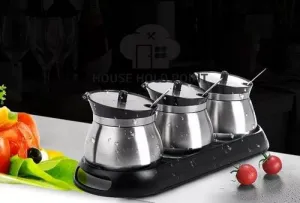 3pcs Stainless Steel Glass Containers