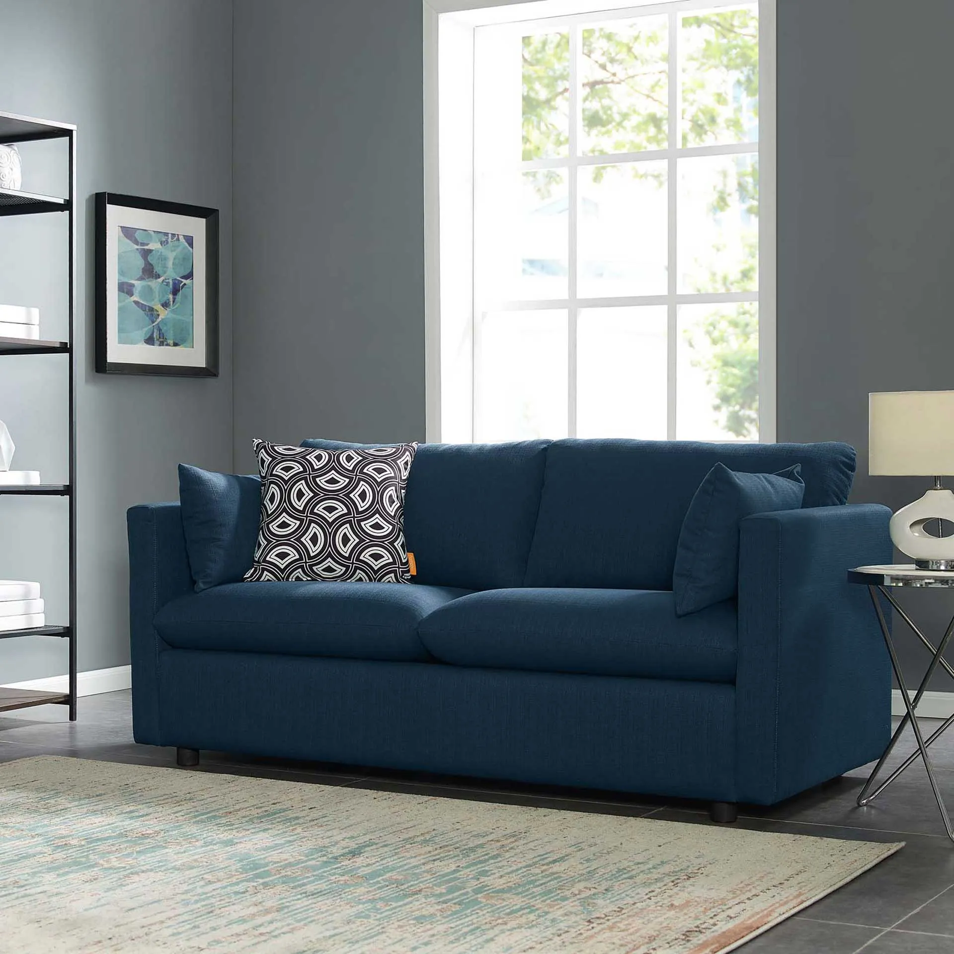 Antonio Upholstered Fabric Sofa Azure