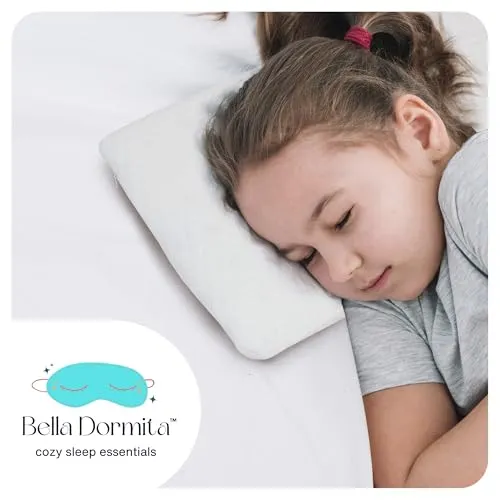 BELLA DORMITA™ Memory Foam Kids Pillow for Extra Neck Support, Kids Pillow with Removable Cover. for Ages 3-14years - (51 x 32 x 4 cm)