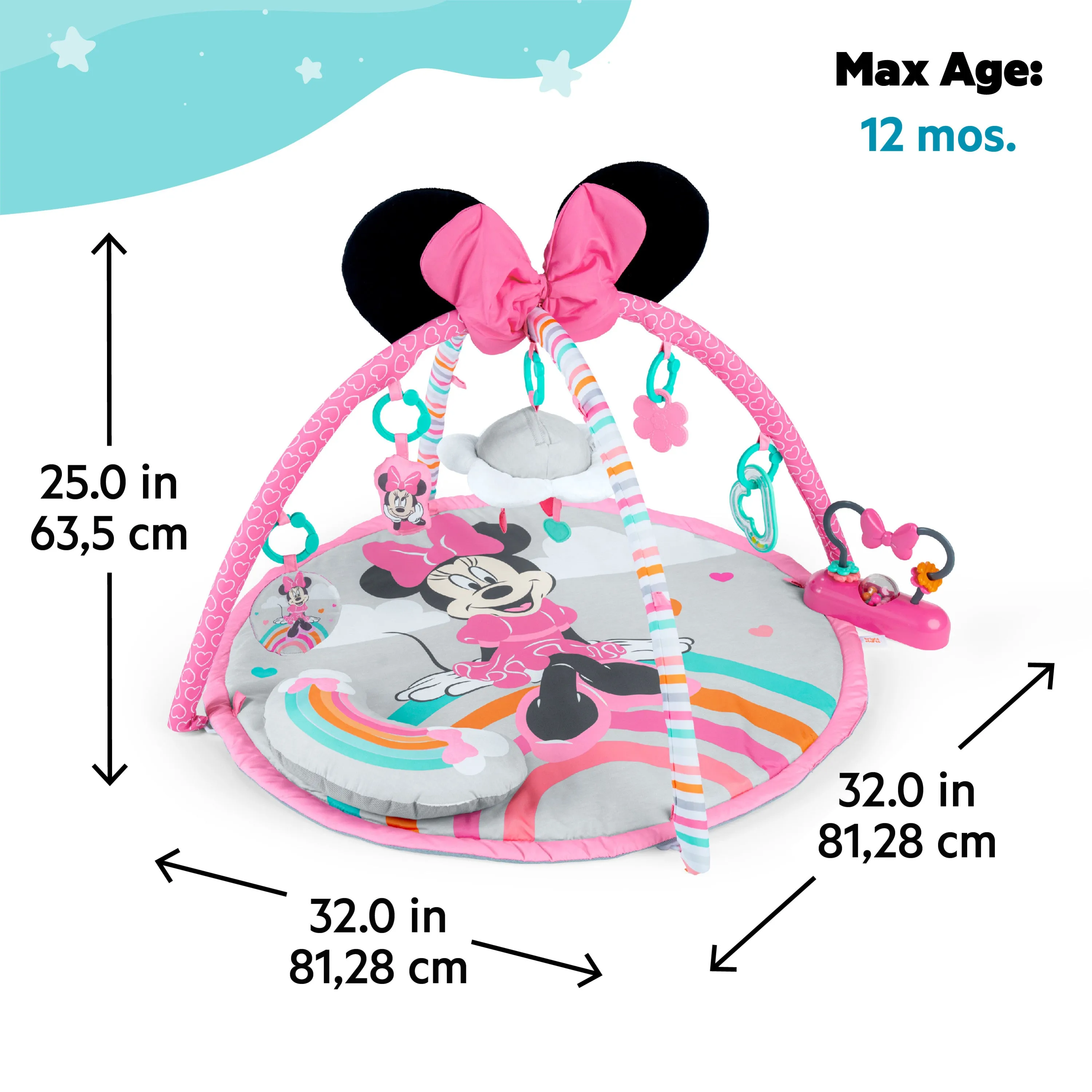 Bright Starts Disney Baby MINNIE MOUSE Forever Besties Activity Gym, Pink