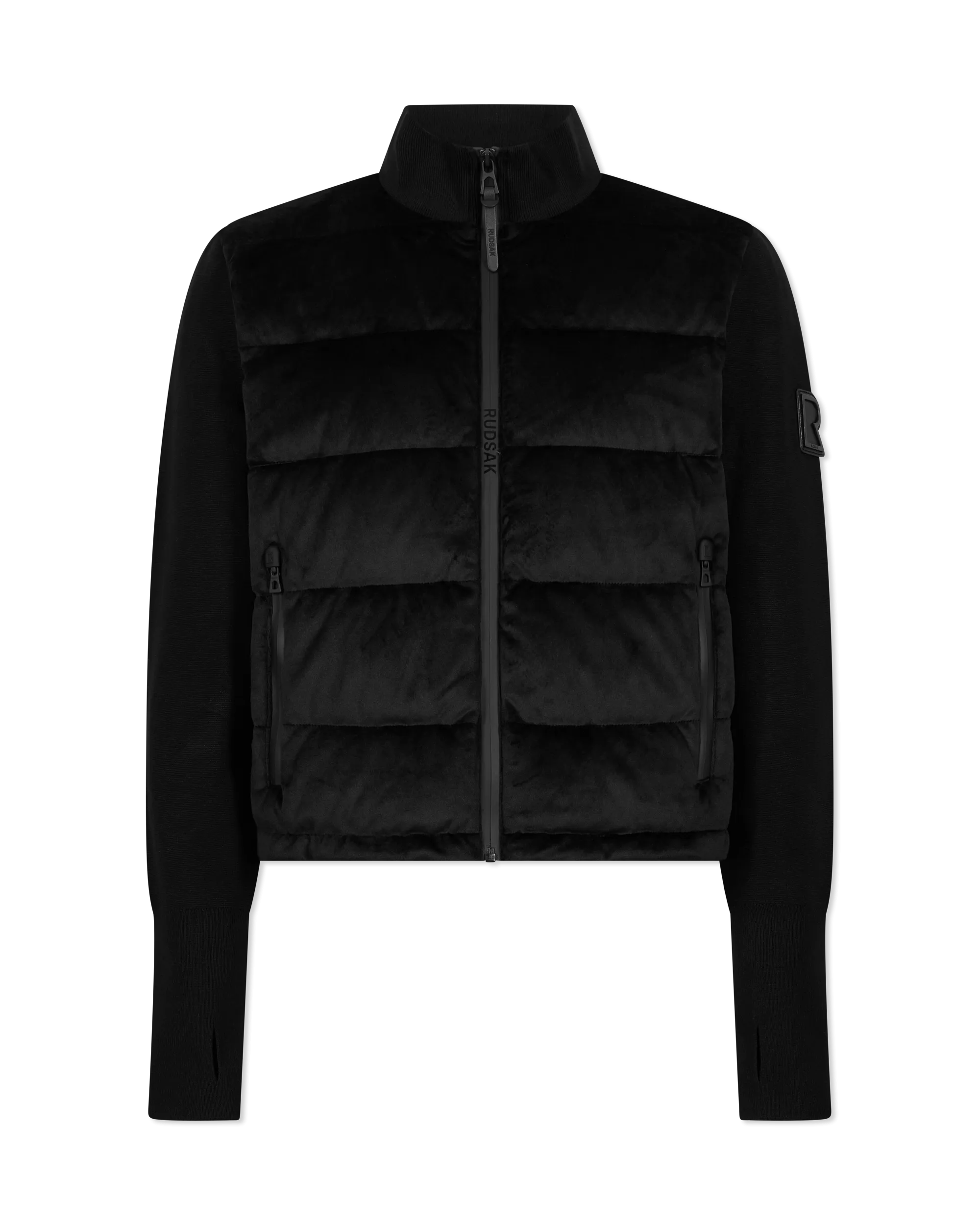 Camille Velvet Hybrid Down Jacket