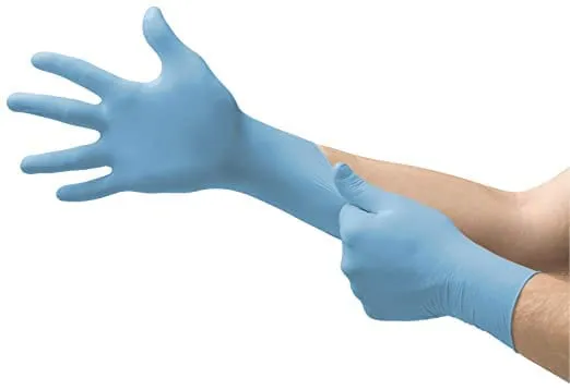 COWOX Surgicals Nitrile Gloves Disposable Powder Free Examination Blue Hand Gloves Food Grade CE & FDA Approved Medium Size-100 Pieces, Non-Sterile