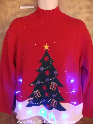 Cute Tree Light Up Ugly Xmas Sweater