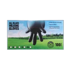 Disposable Dairy Gloves Box 100 Black