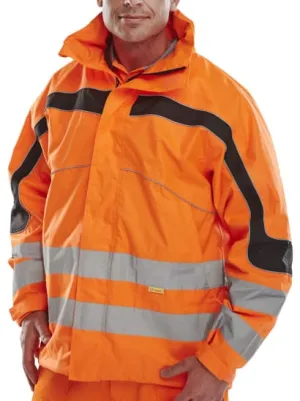 Eton Hi Vis RIS 3279 Jacket Waterproof & Breathable Orange Rail Bseen Beeswift - Et46