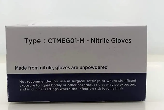 Gen-x Blue Nitrile Glove, Latex Free , Powder Free, Textured, Non-Sterile, 100pc/Box