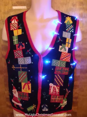 Gift Tricks Cute Christmas Sweater Vest with Lights