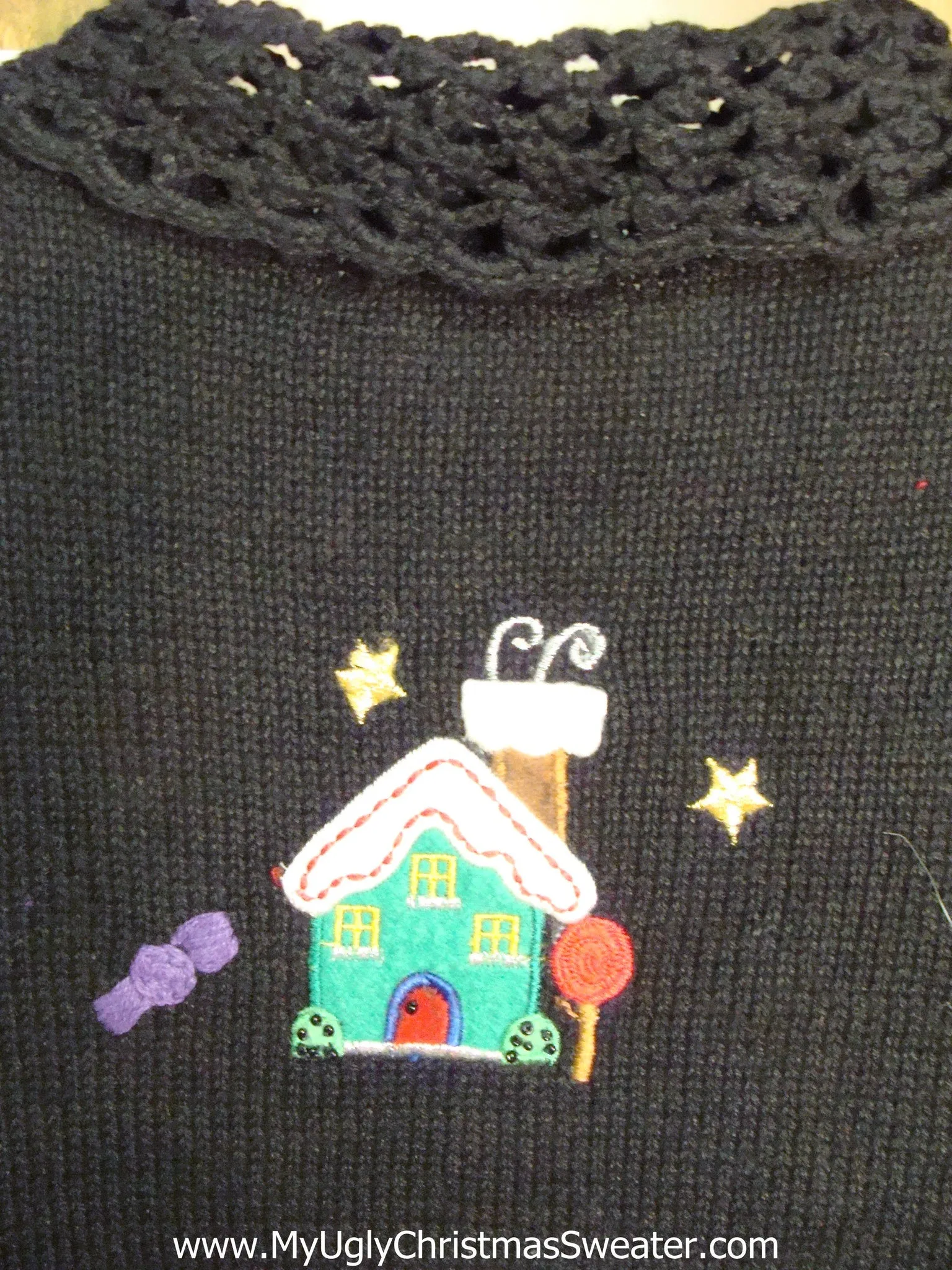 Gingerbread Candy Themed Cute Christmas Sweater Vest with Lights