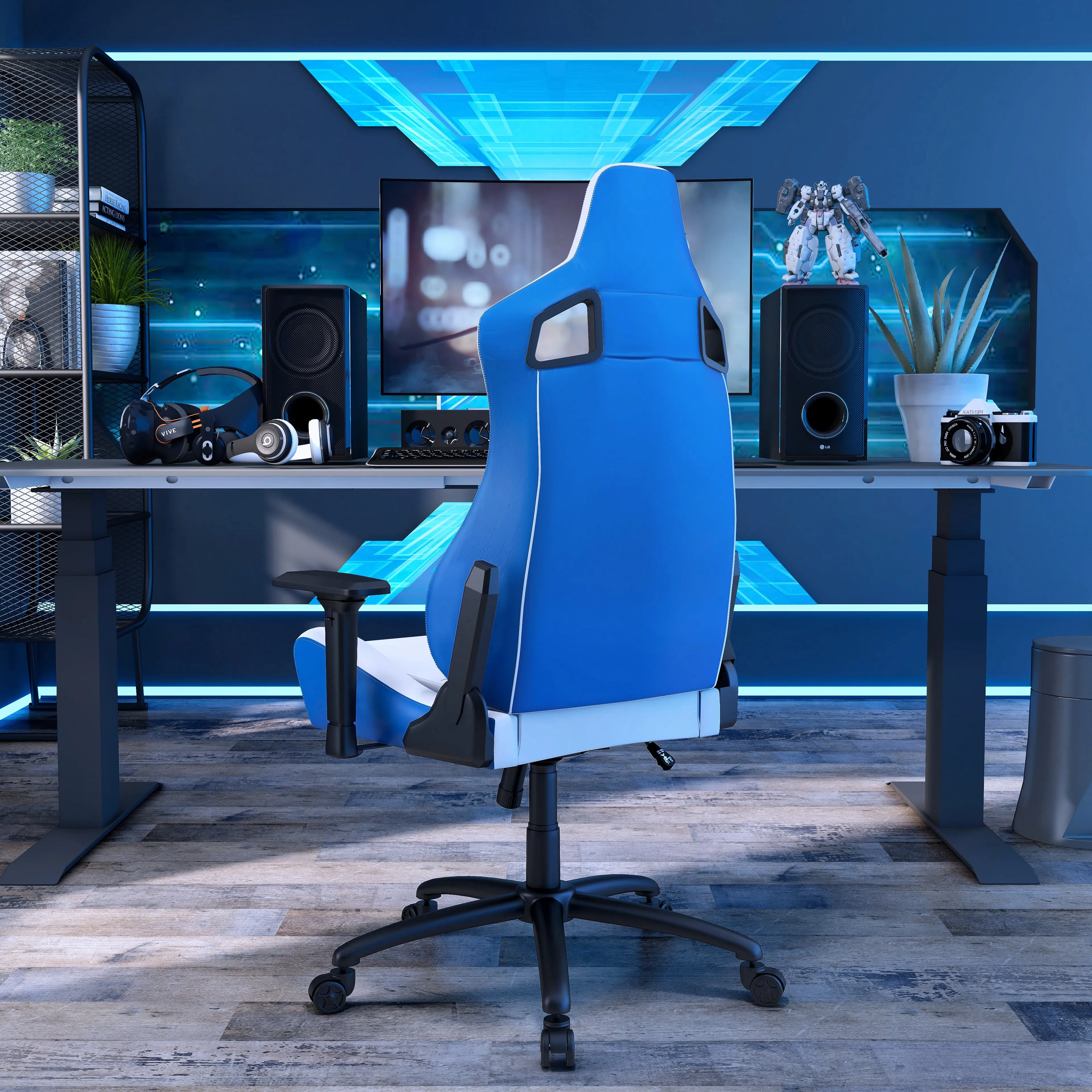 Heisson Modern White Adjustable Height Gaming Chair