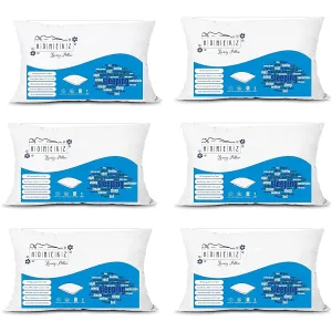 Homerz Sleeping Pillow Set, Cotton Fabric, Roll Pack, 3D conjugated Fiber Filled (Set of 6, 20 x 30)