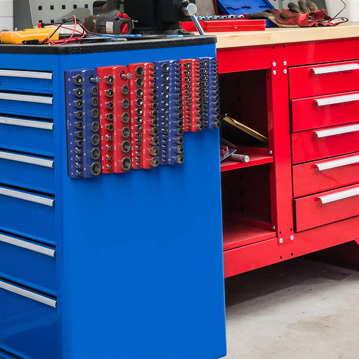 Impact Socket Set with a Magnetic Organizer