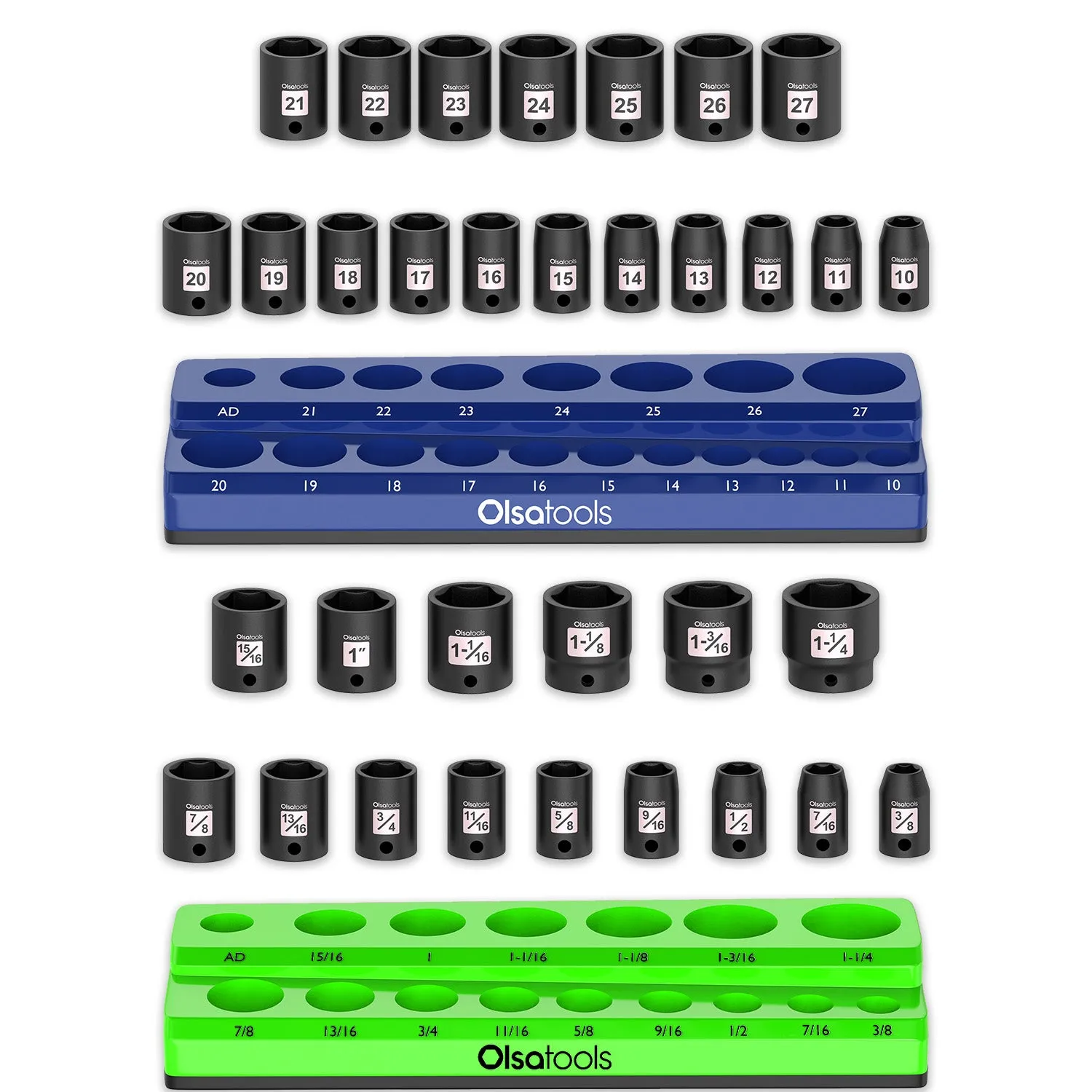 Impact Socket Set with a Magnetic Organizer