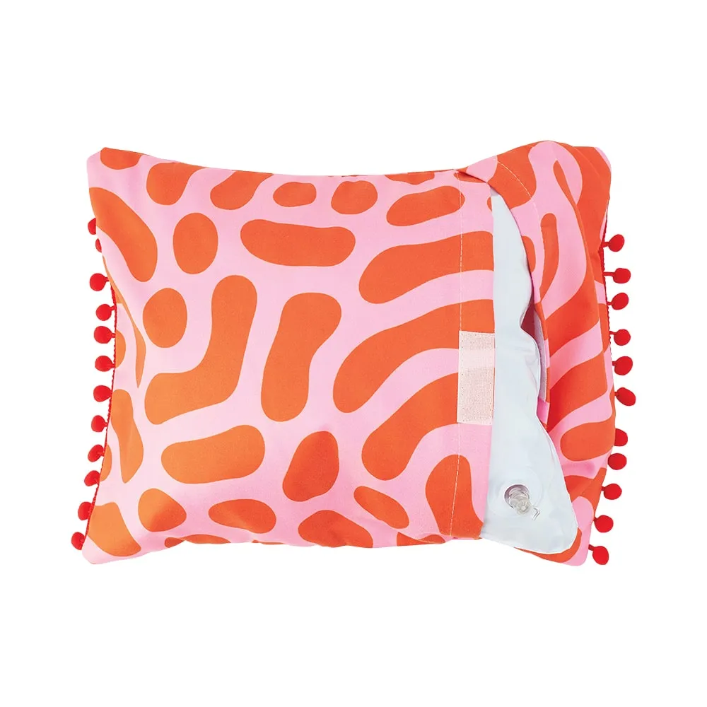 Inflatable Beach Pillow - Red Squiggle