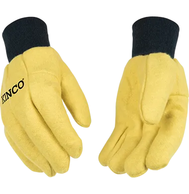 Kinco 816 16 oz. Chore Gloves, Polyester-Cotton Blend Knit Wrist, Wing Thumb Design, Yellow (One Dozen)