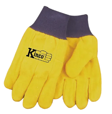 Kinco 816 16 oz. Chore Gloves, Polyester-Cotton Blend Knit Wrist, Wing Thumb Design, Yellow (One Dozen)