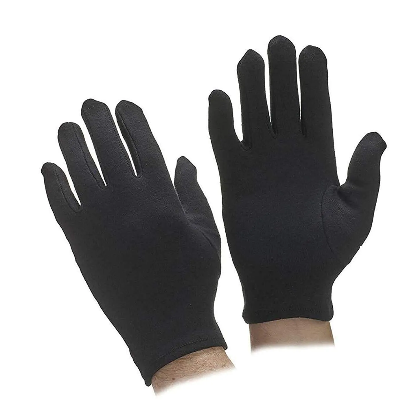 Kuber Industries Men's & Women's Cotton Hand Summer Gloves for Protection from Sun Burn/Heat/Pollution (Pack Of-1 Pairs, Black)-MASK46439