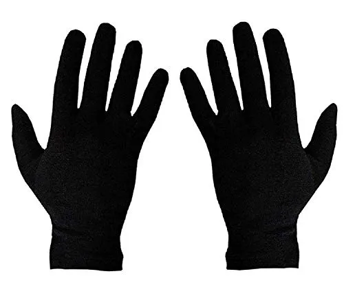 Kuber Industries Men's & Women's Cotton Hand Summer Gloves for Protection from Sun Burn/Heat/Pollution (Pack Of-1 Pairs, Black)-MASK46439