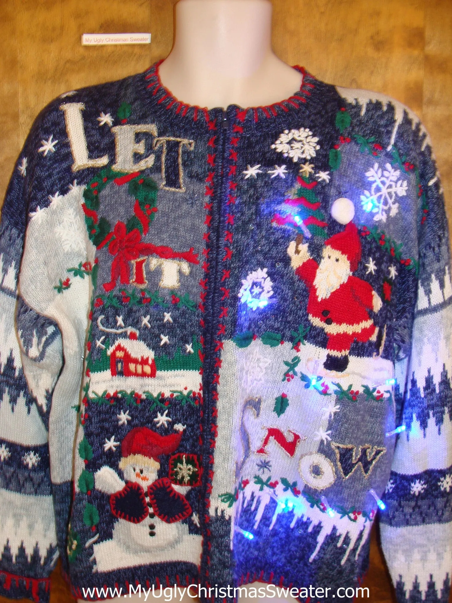 LET IT SNOW Christmas Sweater with Lights