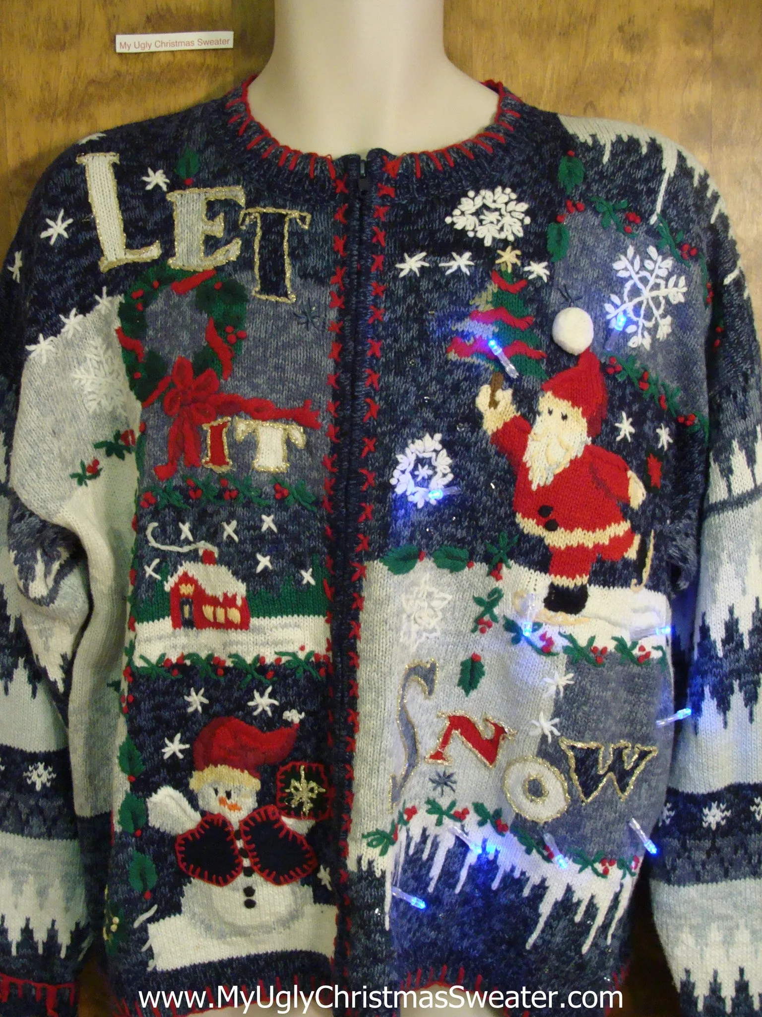 LET IT SNOW Christmas Sweater with Lights