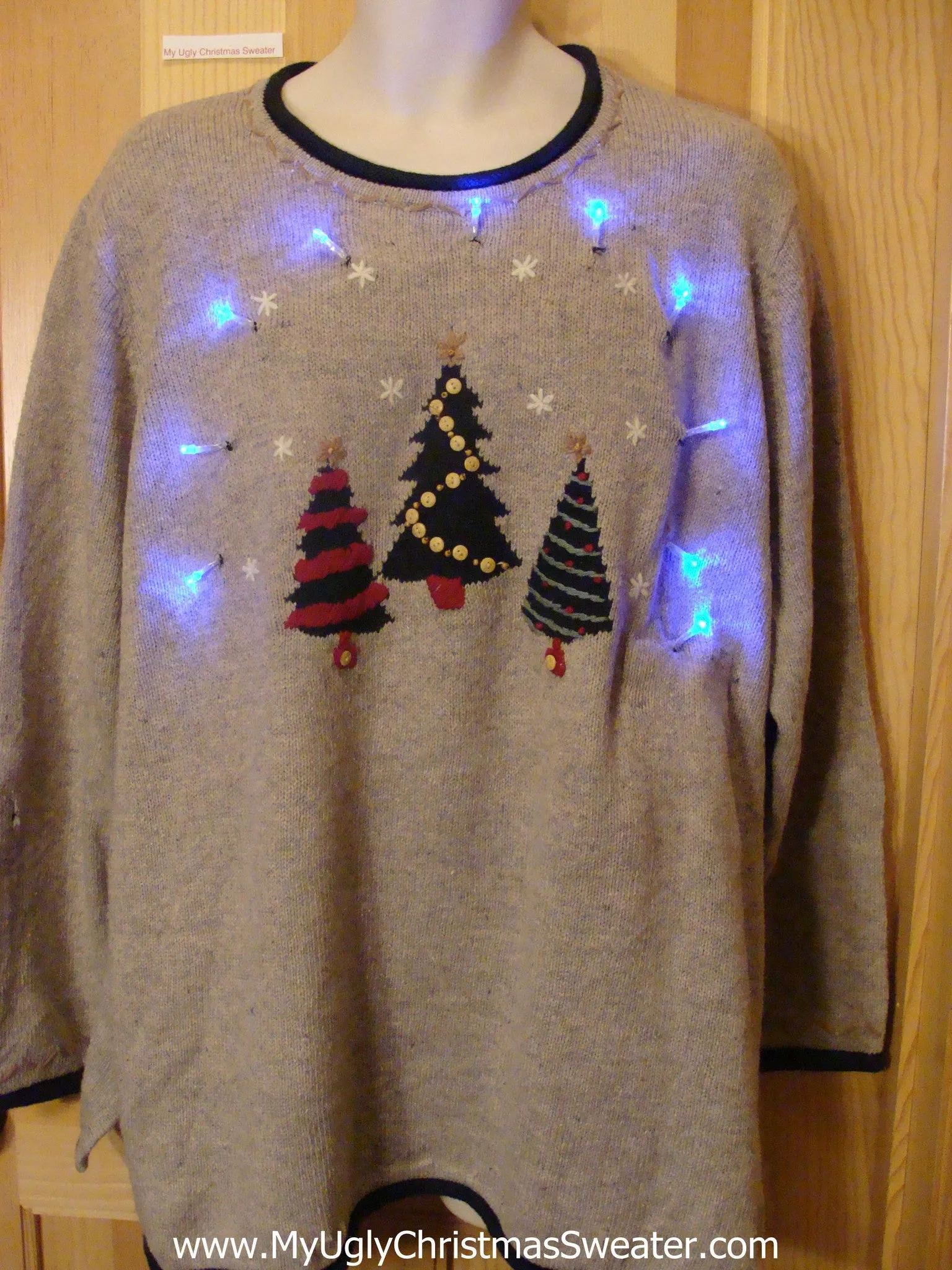 Light Up Christmas Sweater Trees Womens Mens XXXL