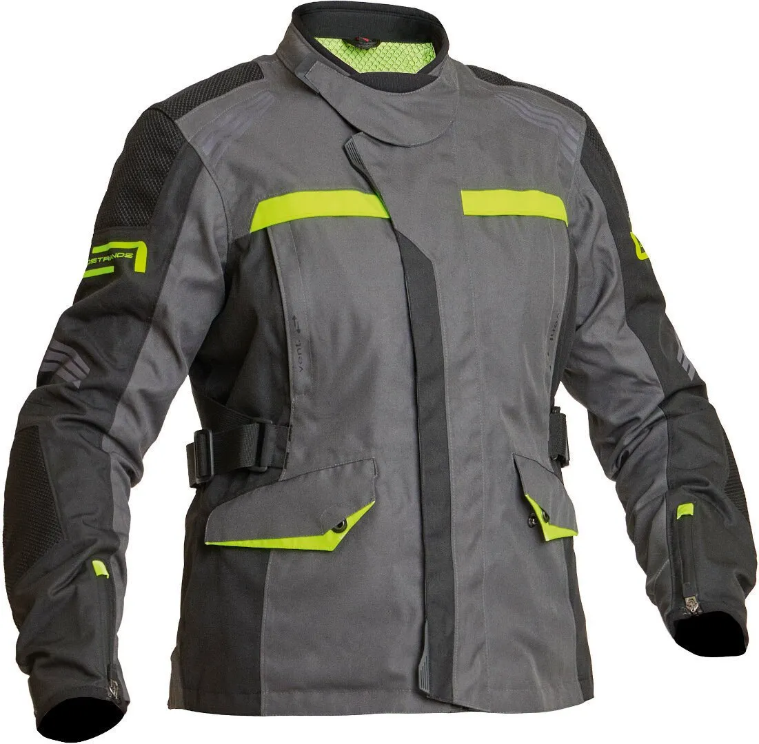 Lindstrands Granberg Women's Waterproof Motorcycle Windbreaker Jacke grey-black-yellow