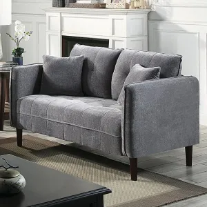 LYNDA Loveseat w/ Pillows, Dark Gray