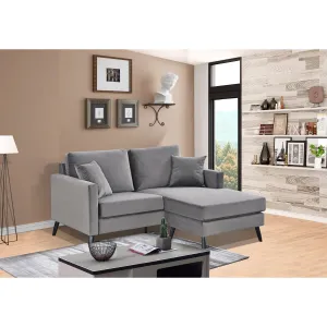 Madison Grey Reversible Sofa Chaise with 2 Pillows