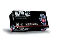 Microflex X-Large Natural 11.8" Ultra One 9.8 mil Latex Ambidextrous Non-Sterile Powder-Free Disposable Gloves With Textured Fingers Finish, Extended, Beaded Cuffs And Polymer Inner Coating (50 Each Per Box)