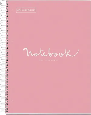 Miquelrius Notebook 5 Subject A4 90g Emotions Pink