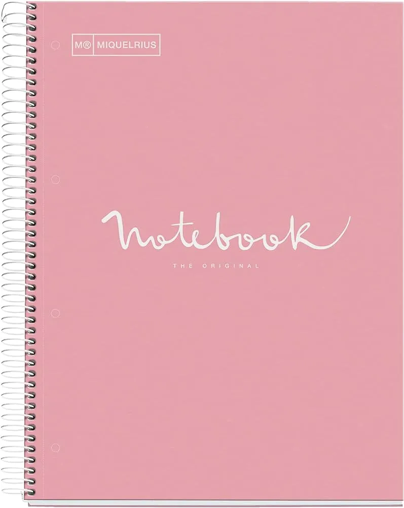 Miquelrius Notebook 5 Subject A4 90g Emotions Pink