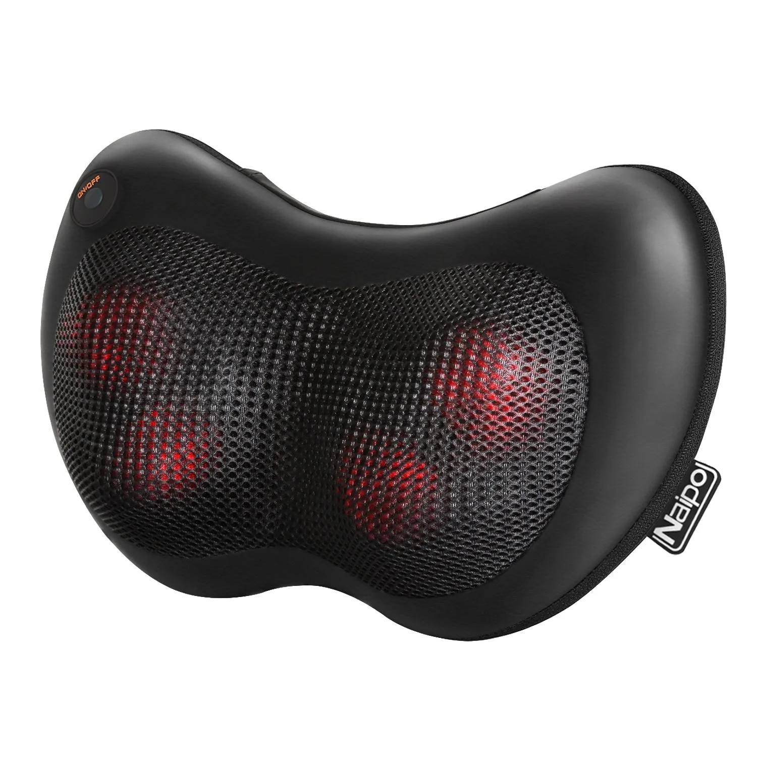 Naipo Neck & Back Massage Pillow with Heat Shiatsu Deep Kneading Massager