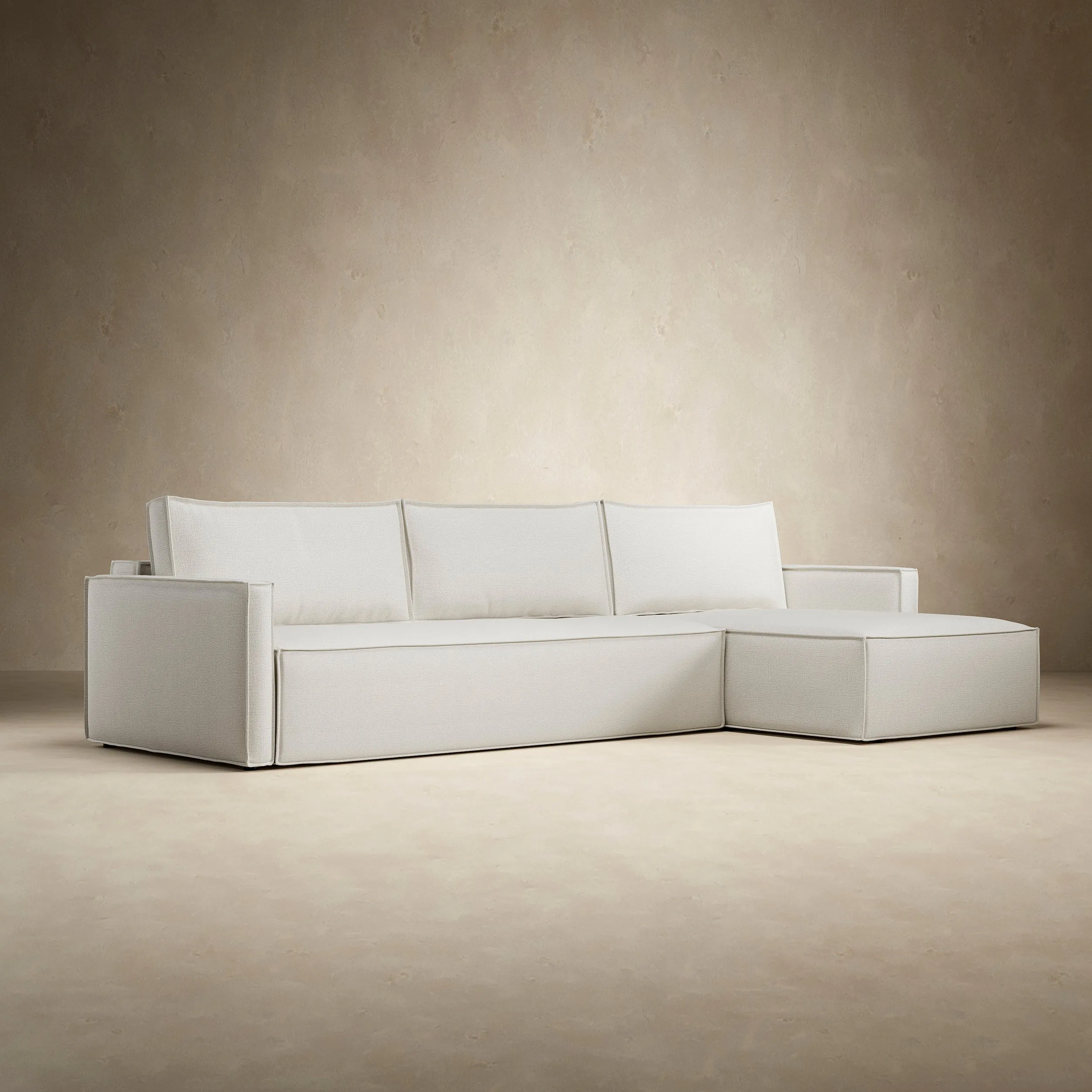 Newilla Slim Arms Sofa Bed with Chaise