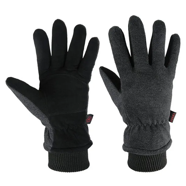 OZERO Genuine Deerskin Riding Gloves | Winter Waterproof Suede Leather Gloves