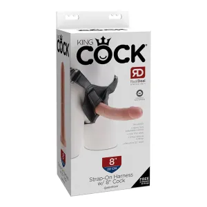 Pipedream King Cock Strap-On Harness With 8 in. Cock Beige