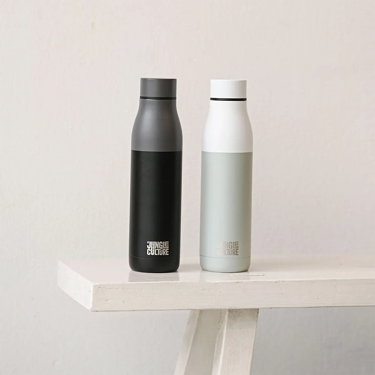 Reusable Stainless Steel Water Bottle (Matt Effect White)