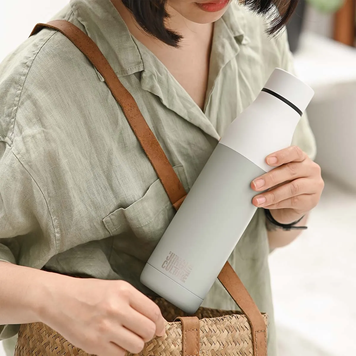 Reusable Stainless Steel Water Bottle (Matt Effect White)