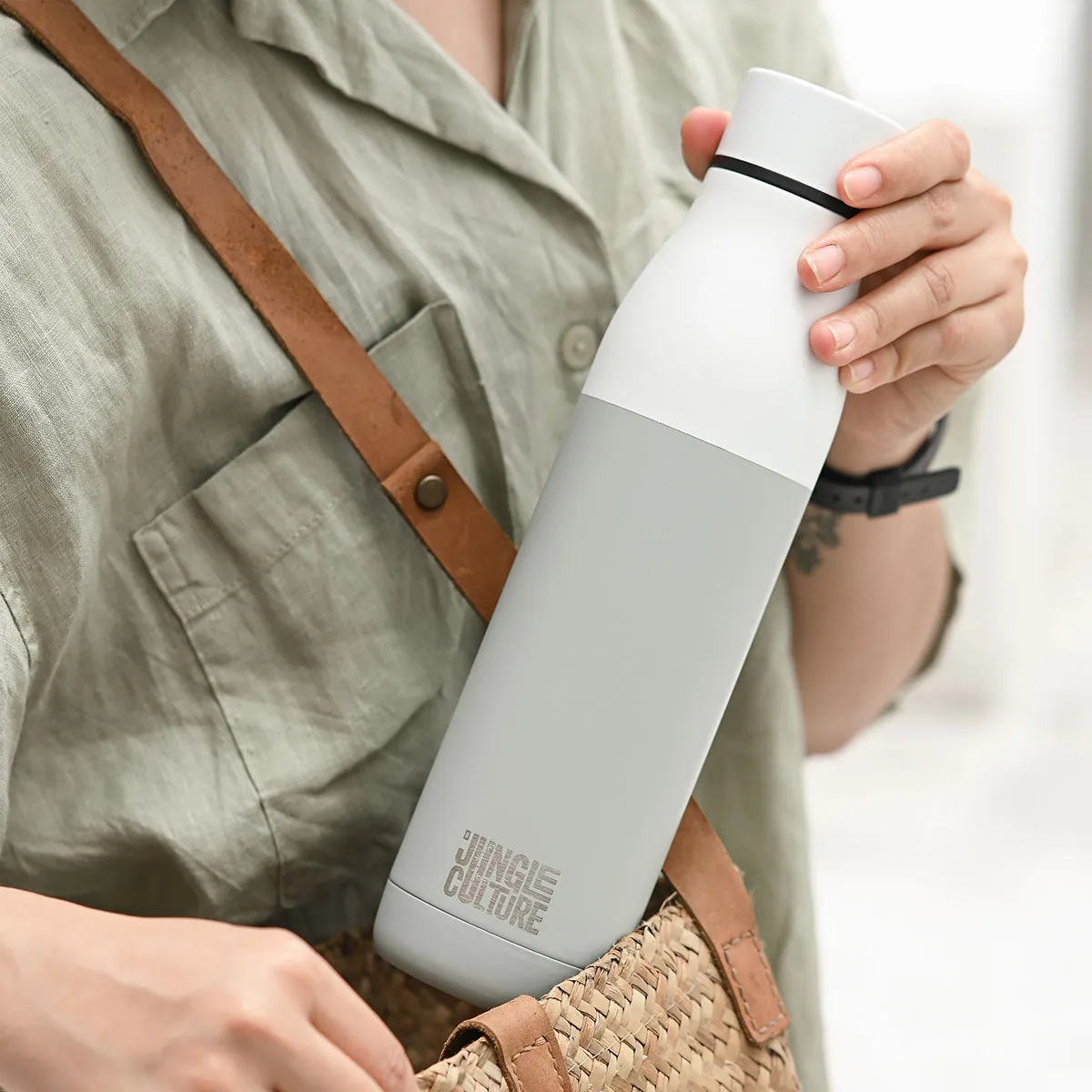 Reusable Stainless Steel Water Bottle (Matt Effect White)