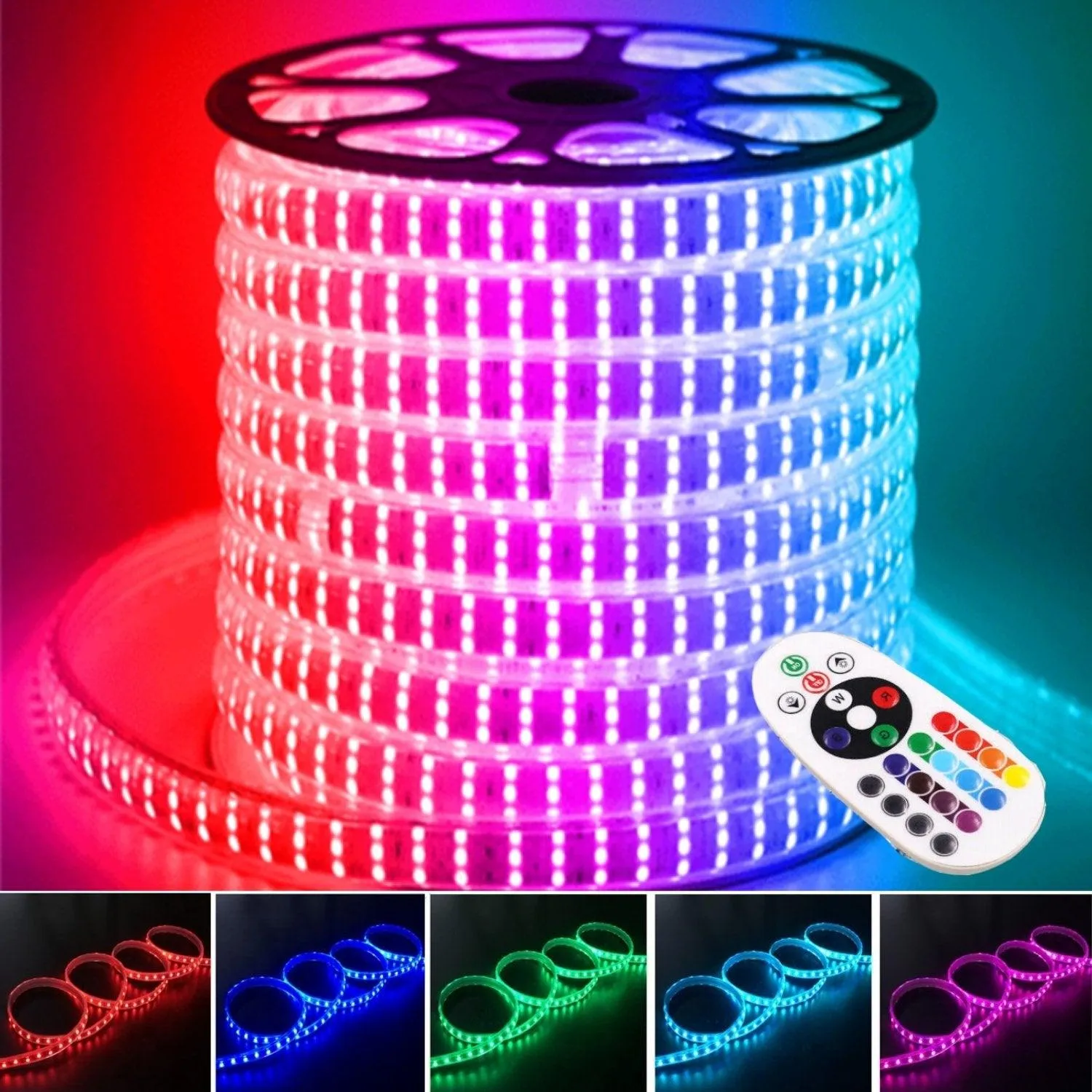 RGB LED Strip 220V 240V 144 LEDs/m IP65 Wireless Bluetooth App Control with Remote