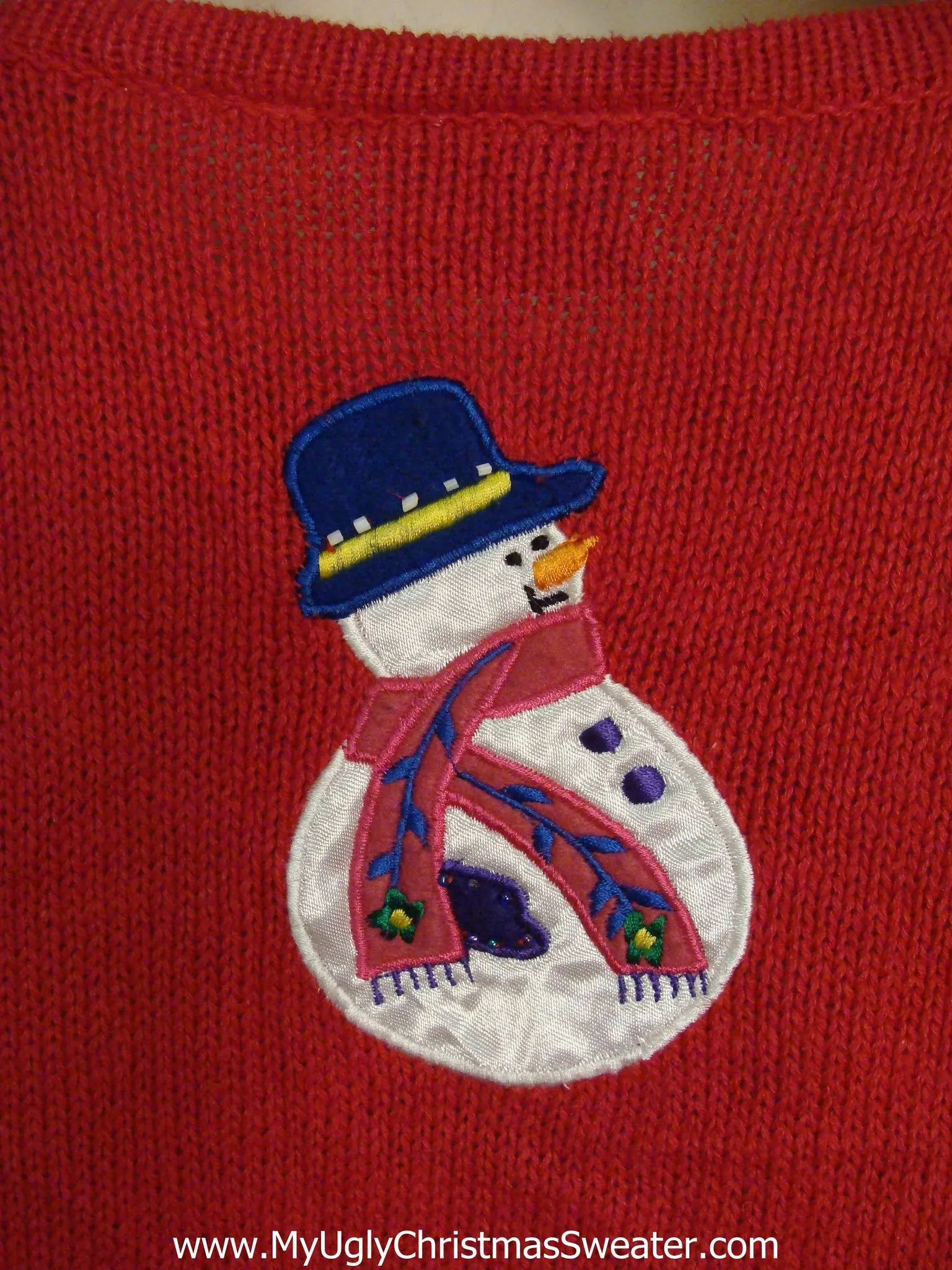 Rolly Polly Snowmen Red Cute Christmas Sweater Vest with Lights