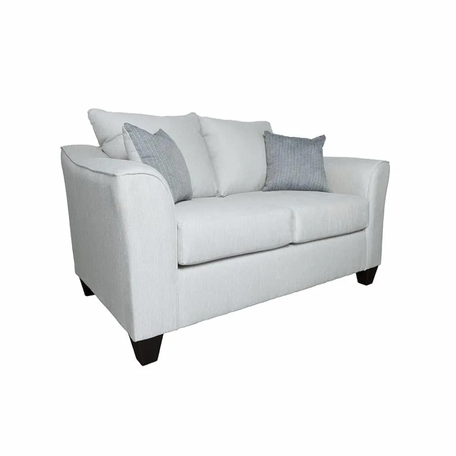 Salizar Upholstered Track Arm Fabric Loveseat Grey Mist