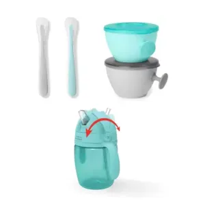 Skip Hop Teal & Grey Easy-Feed Mealtime Set 3months to 36months