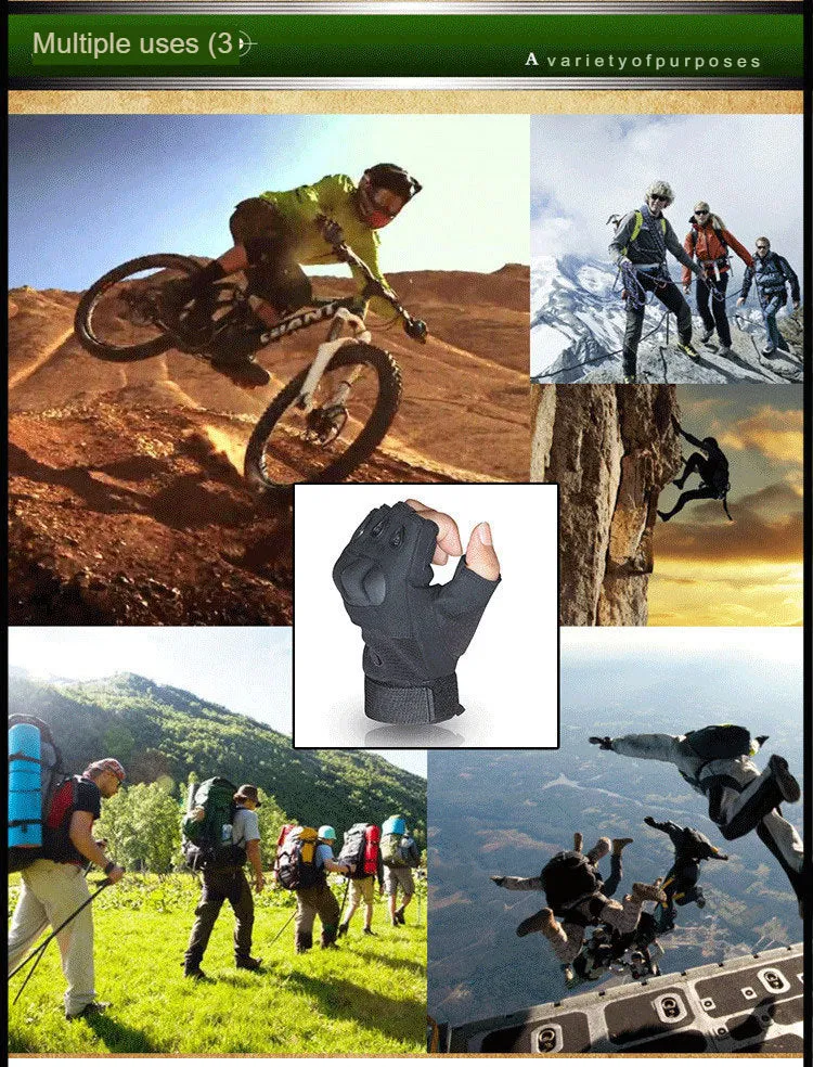 Spring And Autumn Men's Tactical Non-Slip Sports And Fitness Outdoor Sun Protection Anti-Slip Half-Finger Full-Finger Gloves