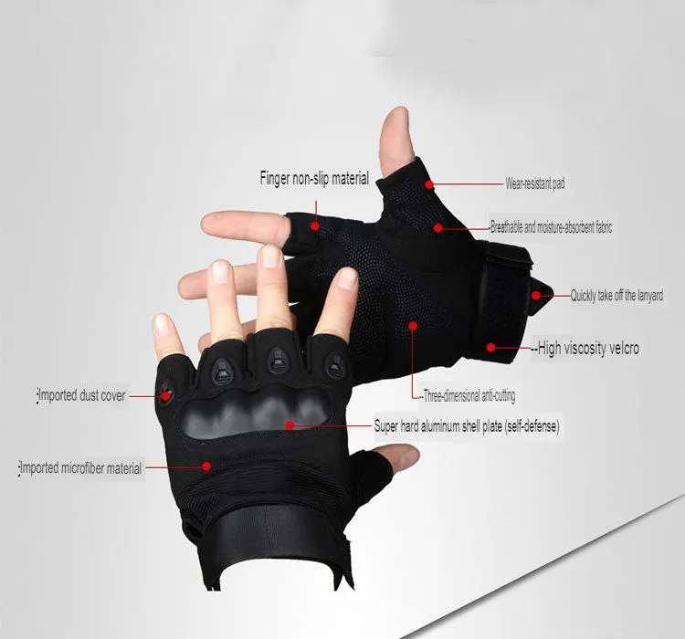 Spring And Autumn Men's Tactical Non-Slip Sports And Fitness Outdoor Sun Protection Anti-Slip Half-Finger Full-Finger Gloves