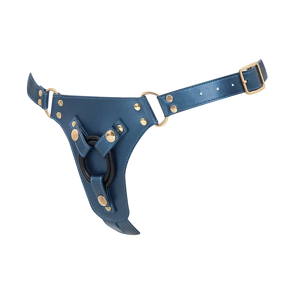 Strap-On-Me Leatherette Harness Generous One Size - Blue