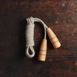 Wooden Handle Long Skipping Rope - Natural