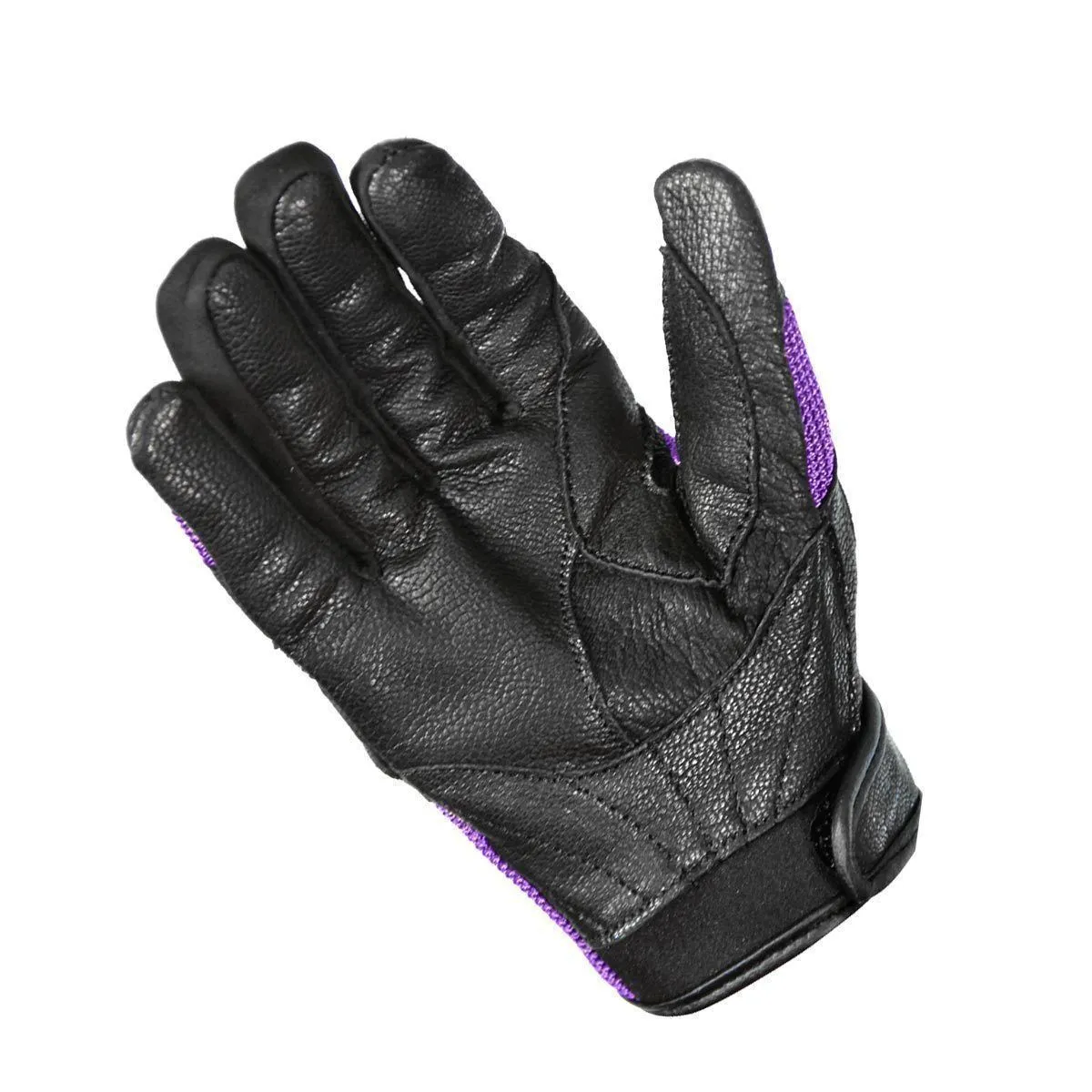 Xelement XG80208 Women's Black and Purple Mesh Cool Rider Motorcycle Gloves